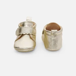 Baby girl iridescent leather slippers
