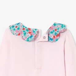 Baby girl bodysuit with Liberty fabric collar