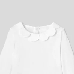 Baby girl bodysuit with petal collar