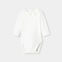 Baby girl bodysuit with petal collar