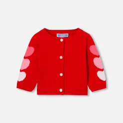 Baby girl cardigan with hearts