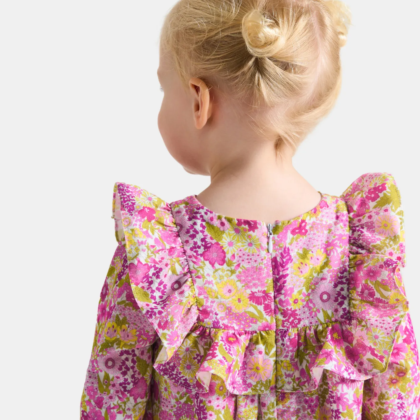 Baby girl dress in velvet Liberty fabric