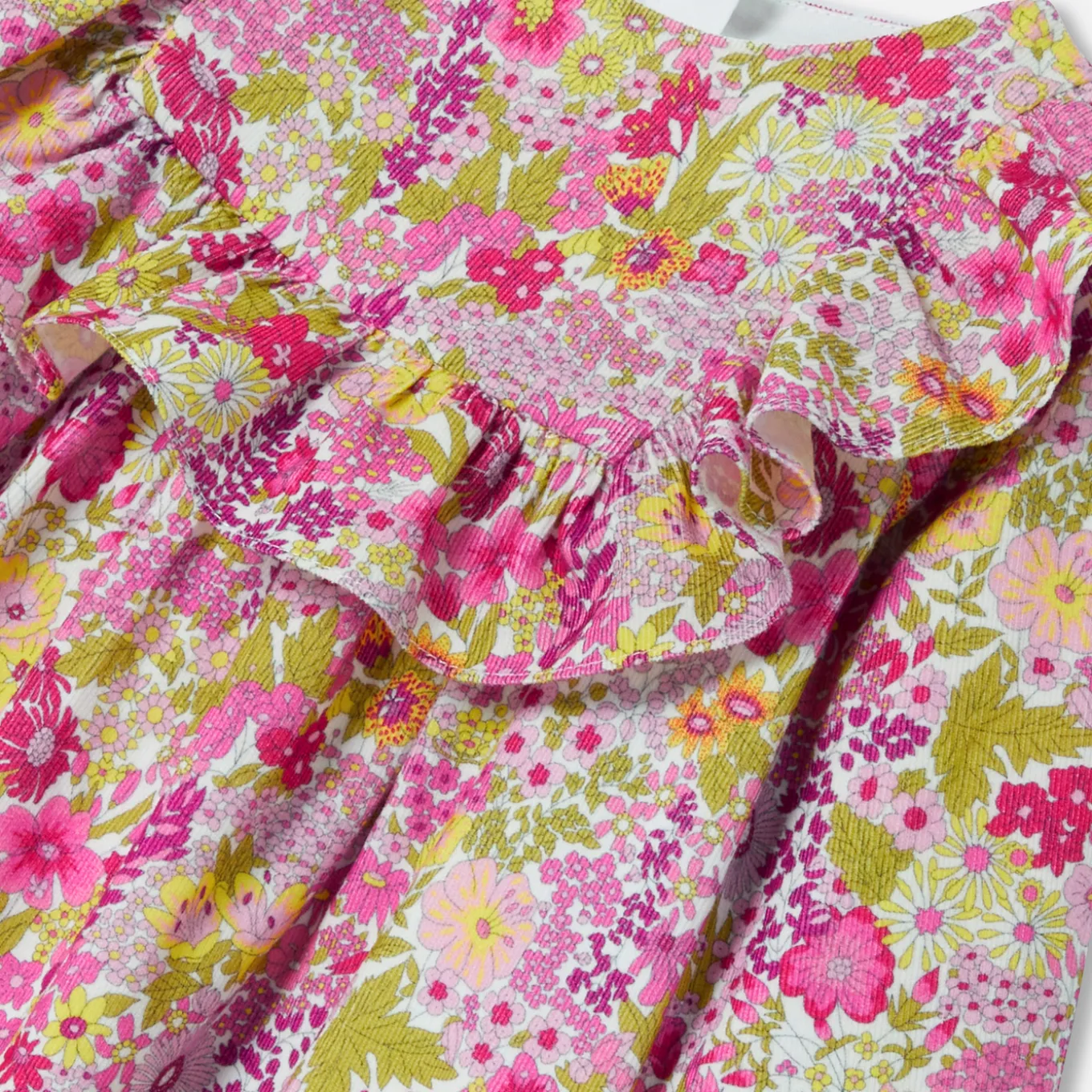 Baby girl dress in velvet Liberty fabric
