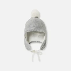Baby girl hat with pompom