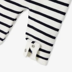 Baby girl jumpsuit in garter stitch