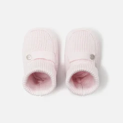 Baby girl knitted booties