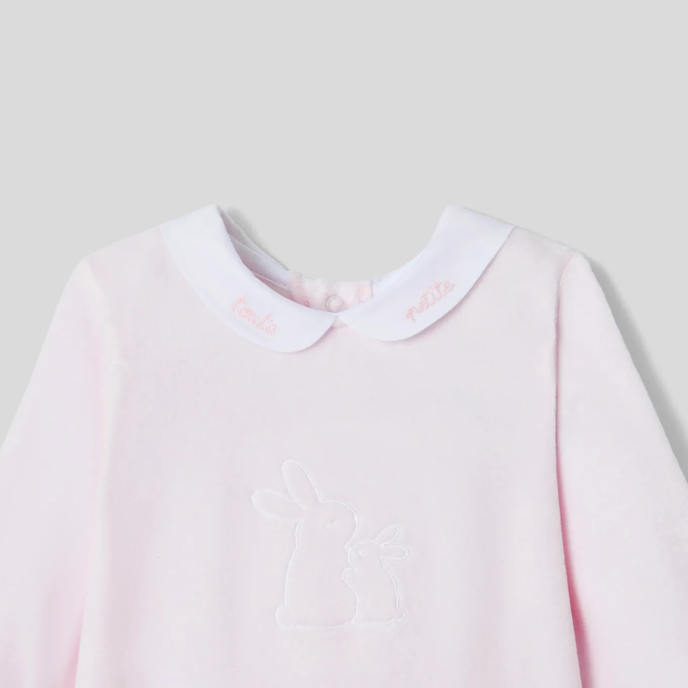 Baby girl pajamas in velvet bouclette