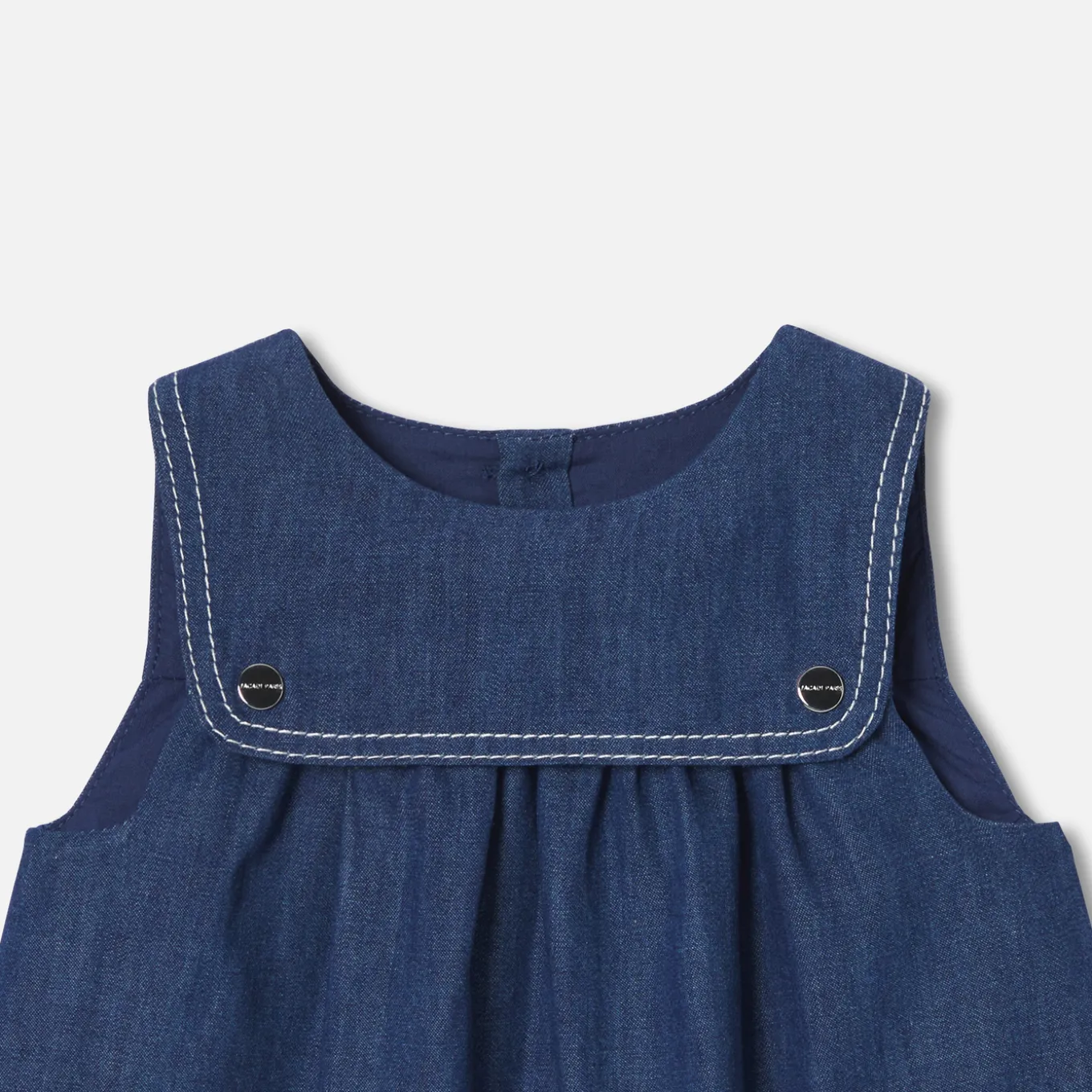 Baby girl pinafore dress in lightweight denim