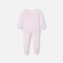 Baby girl set in garter stitch