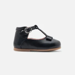 Baby girl smooth leather t-bar shoes
