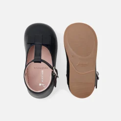 Baby girl smooth leather t-bar shoes