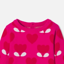Baby girl sweater in jacquard knit