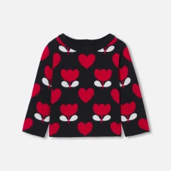 Baby girl sweater in jacquard knit