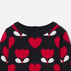 Baby girl sweater in jacquard knit