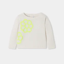 Baby girl sweater with embroidered flowers