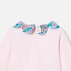 Baby girl sweatshirt with Liberty fabric collar