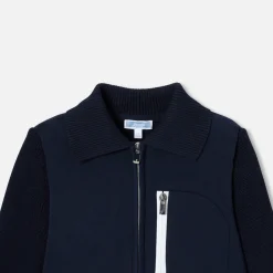 Boy bi-material cardigan