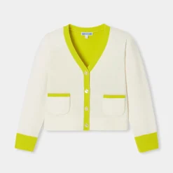 Girl color block cardigan