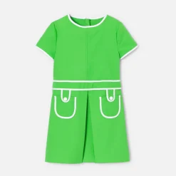 Girl dress in honeycomb piqué