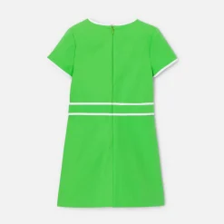 Girl dress in honeycomb piqué