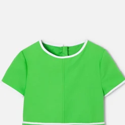 Girl dress in honeycomb piqué