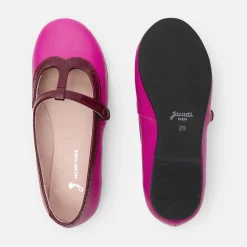 Girl leather t-bar shoes