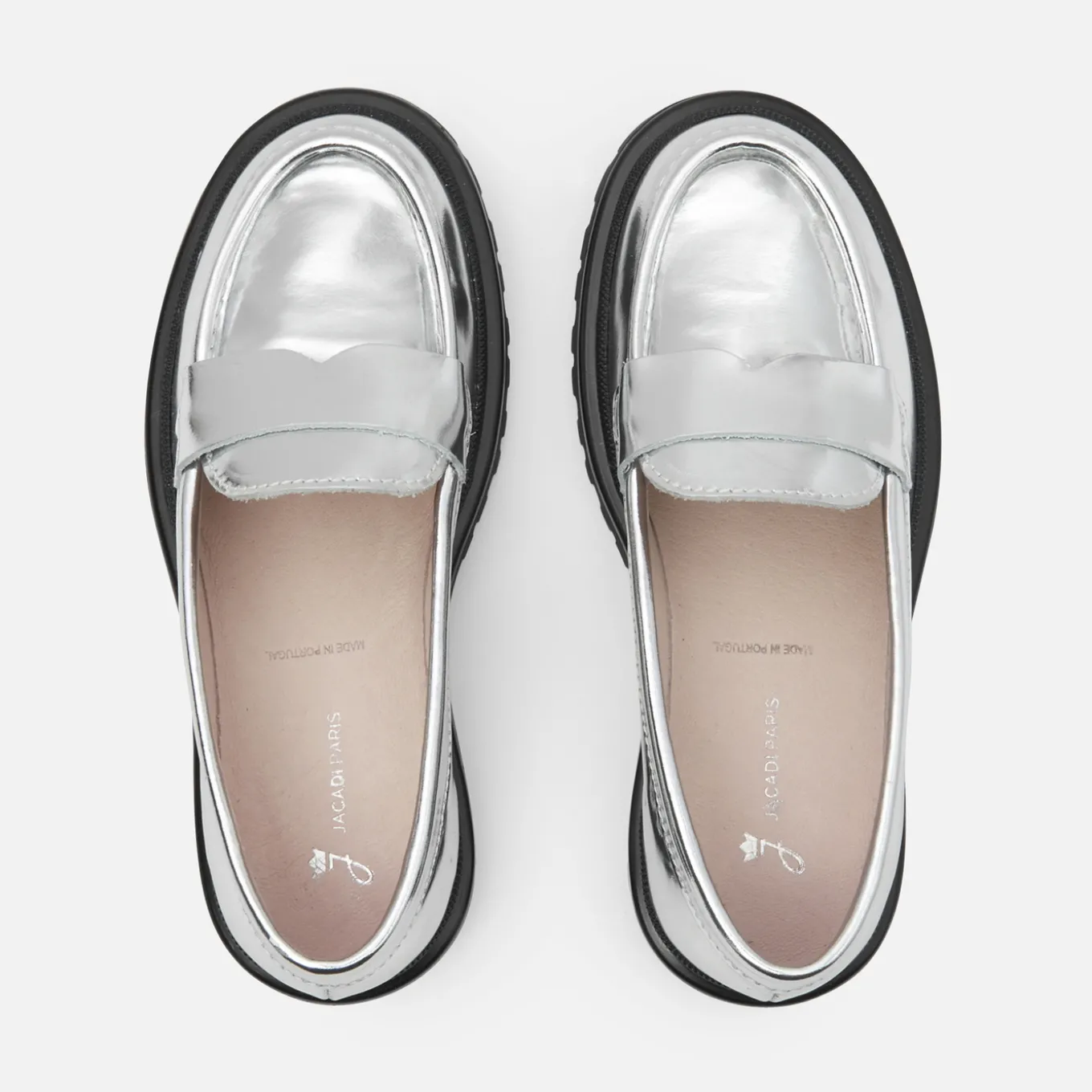 Girl moccasins in glazed leather