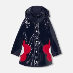 Girl patent raincoat