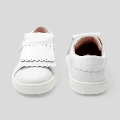 Girl tennis shoes with removable tongue