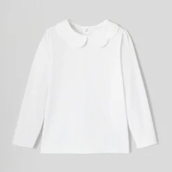 Girl T-shirt with scalloped collar