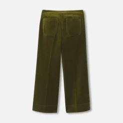 Girl wide-leg velour trousers
