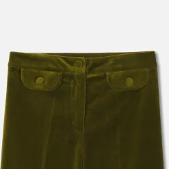 Girl wide-leg velour trousers